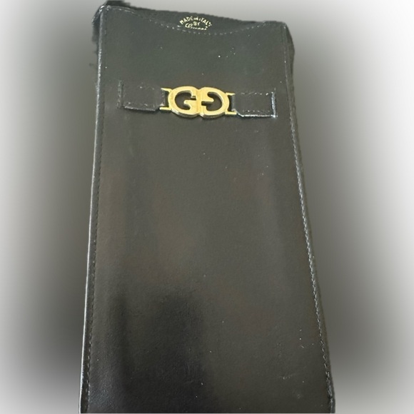 Gucci Accessories - Gucci Black Leather Sunglass Case with Gold Logo